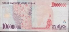7.Emisyon 10 000 000 Lira D73 172839 Çok Temiz+