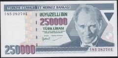 7.Emisyon 3.Tertip 250000 Lira I85 282701 Çil