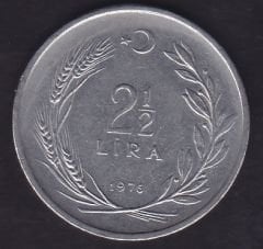 1976 Yılı 2.5 Lira TC lerden Biri Ters Diğeri Düz - Erör