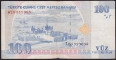 8.Emisyon 100 YTL A23 919085 Çok Temiz