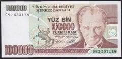 7.Emisyon 3.Tertip 100000 Lira G82 553118 Çilaltı Çil