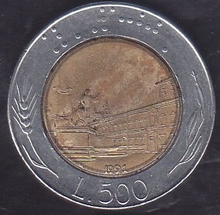 İtalya 500 Lire 1991