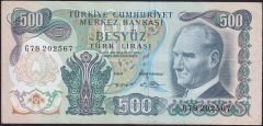 6.Emisyon 2.Tertip 500 Lira G78 202567 Çok Temiz+