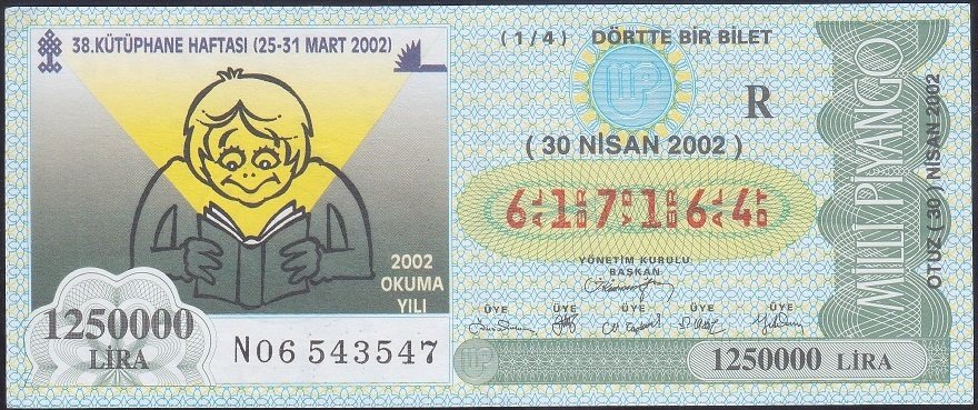 2002 30 NİSAN ÇEYREK BİLET - R SERİSİ