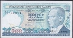 7.Emisyon 2.Tertip 500 Lira D37 728904 Çilaltı