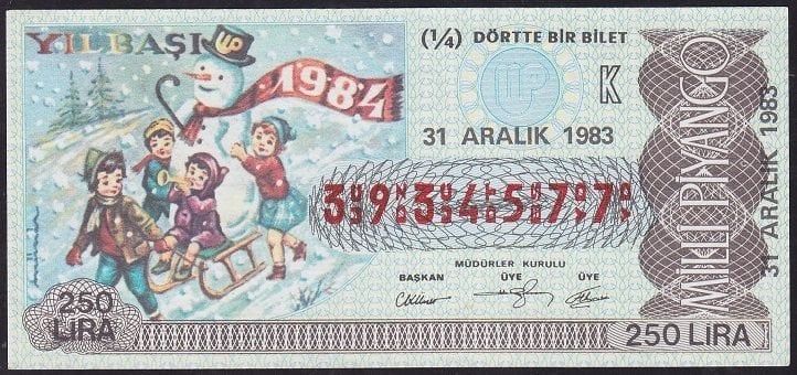 1983 31 Aralık Çeyrek Bilet - K Serisi