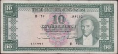 5.Emisyon 6.Tertip 10 Lira B39 155992 Çok Temiz