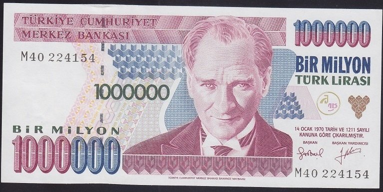 7.EMİSYON 2.TERTİP 1 000 000 LİRA M40 224154 ÇİL