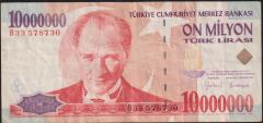 7.Emisyon 10 000 000 Lira B33 578730 Çok Temiz