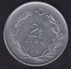 1976 Yılı 2.5 Lira Düz