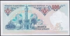 7.Emisyon 1.Tertip 500 Lira A85 930381 Çil