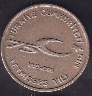 1999 Yılı 100000 Lira - Türkiye Cumhuriyeti'nin 75.Yılı