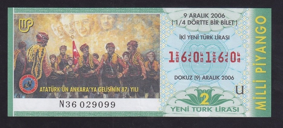 2006 9 ARALIK ÇEYREK BİLET - 160160