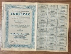 Hisse Senedi - Sobelvac 1944 ( 44 X 32 cm )