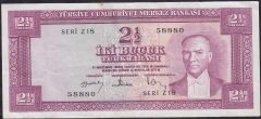 5.Emisyon 3.Tertip 2.5 Lira Z18 58880 Çok Temiz +