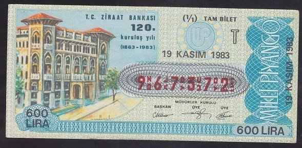 1983 19 KASIM TAM BİLET  T SERİSİ