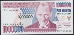 7.EMİSYON 2.TERTİP 1 000 000 LİRA N27 935959 ÇİL