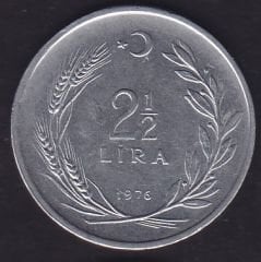 1976 Yılı 2.5 Lira Ters