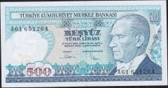 7.Emisyon 1.Tertip 500 Lira A61 651264 Çil