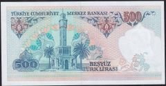 7.Emisyon 1.Tertip 500 Lira A61 651264 Çil