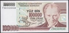 7.Emisyon 3.Tertip 100000 Lira F86 619646 Çil