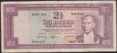 5.Emisyon 2.Tertip 2.5 Lira K5 69455 Haliyle