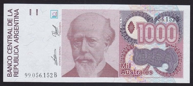 Arjantin 1000 Australes 1988 Çil Pick 329c