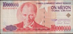 7.Emisyon 10 000 000 Lira B35 652475 Çok Temiz