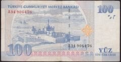 8.Emisyon 100 YTL A34 906476 Çok Temiz