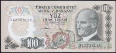 6.Emisyon 3.Tertip 100 Lira J42 756126 Çil