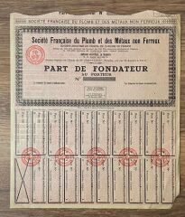 Hisse Senedi -Part de Fondateur 1931 ( 22 X 21 cm )