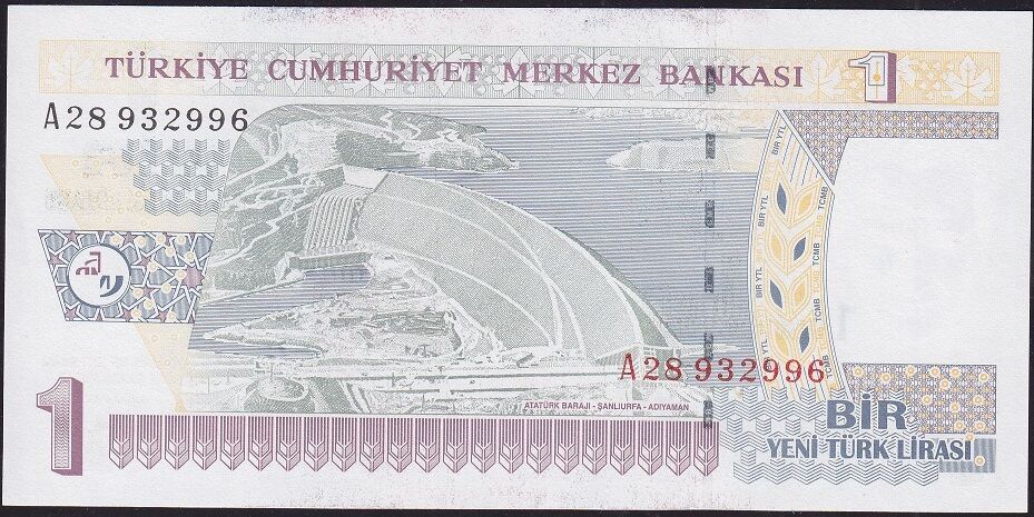 8.Emisyon 1 YTL A28 932996 Çil