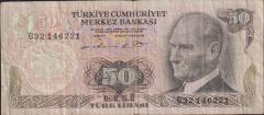 6.Emisyon 1.Tertip 50 Lira G32 146221 Temiz