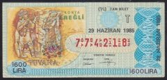1985 29 HAZİRAN TAM BİLET T SERİSİ