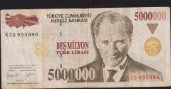 7.Emisyon 5 000 000 Lira K25 935986 Haliyle