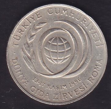 1996 Yılı 50 Bin Lira - Dünya Gıda Zirvesi Roma