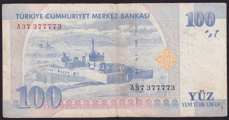 8.Emisyon 100 YTL A37 377773 Çok Temiz