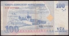 8.Emisyon 100 YTL A37 377773 Çok Temiz