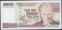 7.Emisyon 3.Tertip 100000 Lira F16 353987 Çilaltı Çil