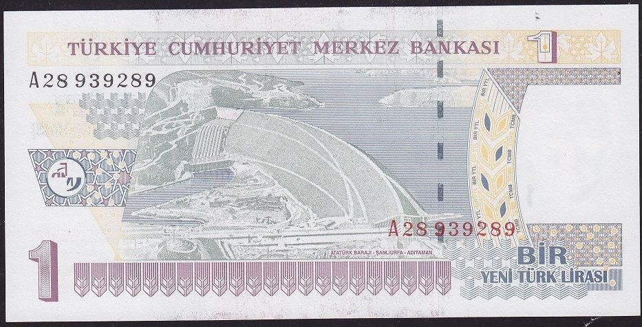 8.Emisyon 1 YTL A28 939289 Çil