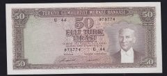 5.EMİSYON 7.TERTİP 50 LİRA U44 073774 ÇİLALTI