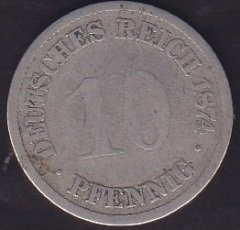 ALMANYA 10 FENİK 1874