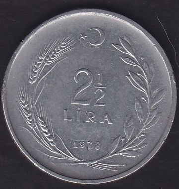 1978 Yılı 2.5 Lira Ters
