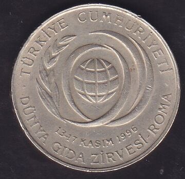 1996 Yılı 50 Bin Lira - Dünya Gıda Zirvesi Roma