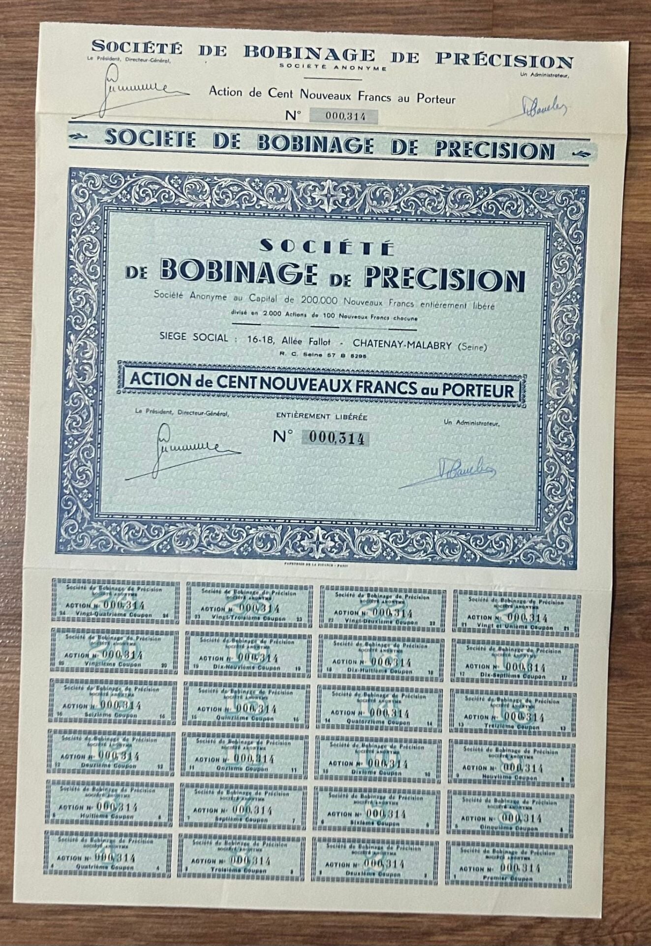 Hisse Senedi - Bobinage de Precision ( 40.5 X 27 cm )