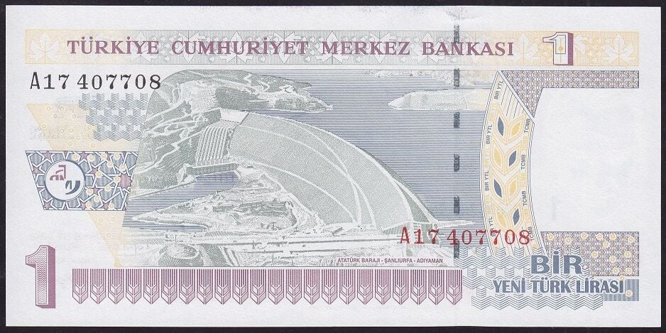 8.Emisyon 1 YTL A17 407708 Çil