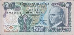 6.Emisyon 2.Tertip 500 Lira G55 236096 Çok Temiz+
