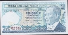 7.Emisyon 2.Tertip 500 Lira D04 326520 Çil