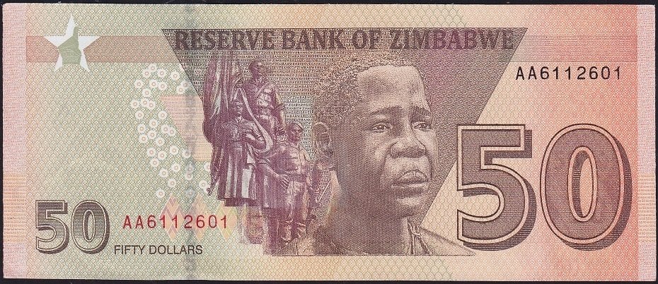 Zimbabwe 50 Dolar 2020 Çil AA