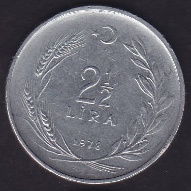 1978 Yılı 2.5 Lira Düz
